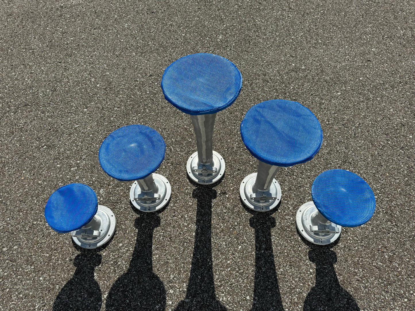 NEW Blue Debris Covers for Locomotive Train Horns