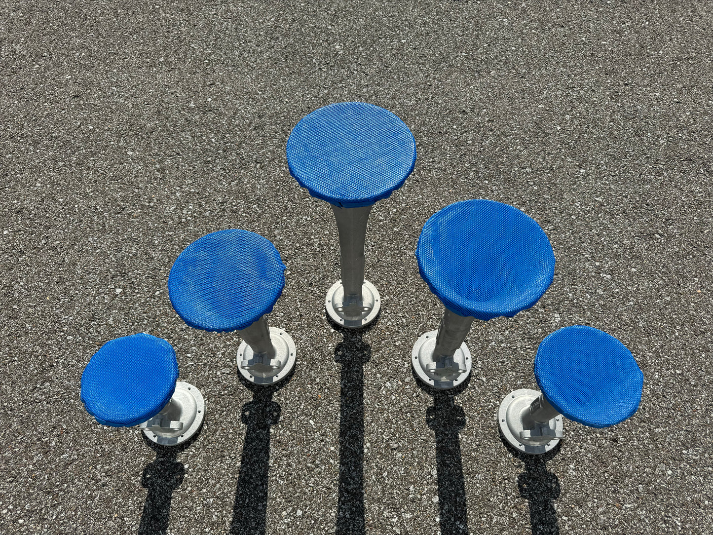 NEW Blue Debris Covers for Locomotive Train Horns