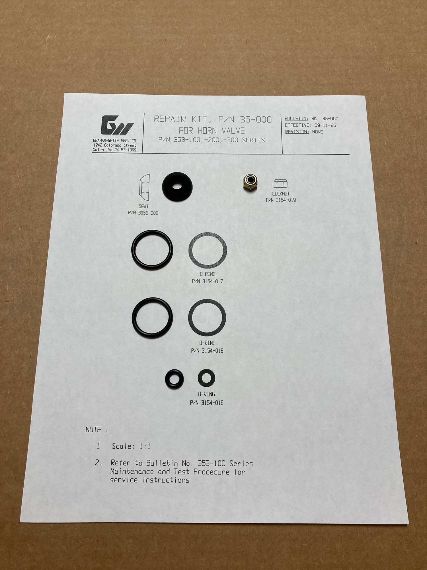 Horn Valve Parts