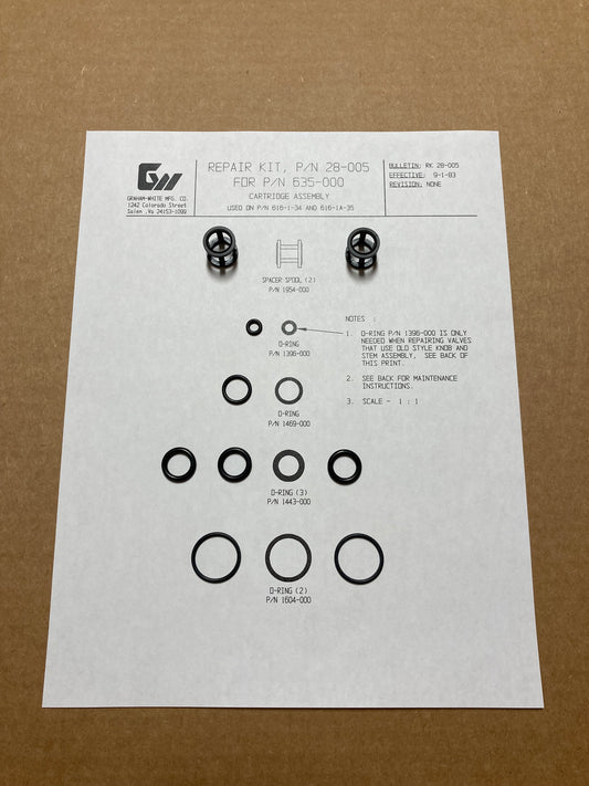 NEW Graham-White 28-005 Bell Valve Rebuild Kit Locomotive Train Bell
